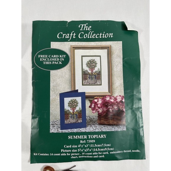 The Craft Collection Summer Topiary Ref:73959 Cross Stitch Uncompleted - Picture 2 of 8